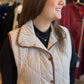 “Snow Bunny” Brown Stripe Scallop Vest