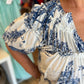 "Days of Yore" Curvy Blue Toile Top