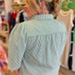 "Serene in Green" Green Striped Collared Top