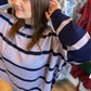 “Snuggle Me” Periwinkle Two-Tone Stripe Sweater