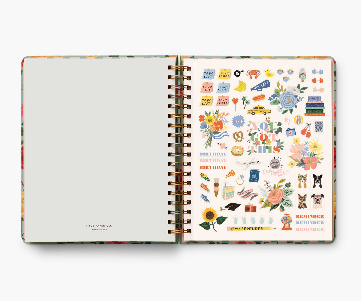 2025 Roses 17-Month Hardcover Spiral Planner | Rifle Paper Co.