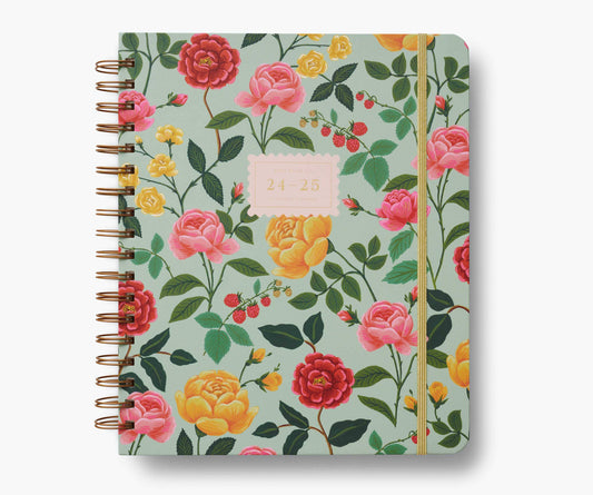 2025 Roses 17-Month Hardcover Spiral Planner | Rifle Paper Co.