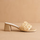 Natural Woven Raffia Block Heel