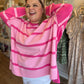 "Strawberry Shortcake" Plus-Size Pink Stripe Sweater