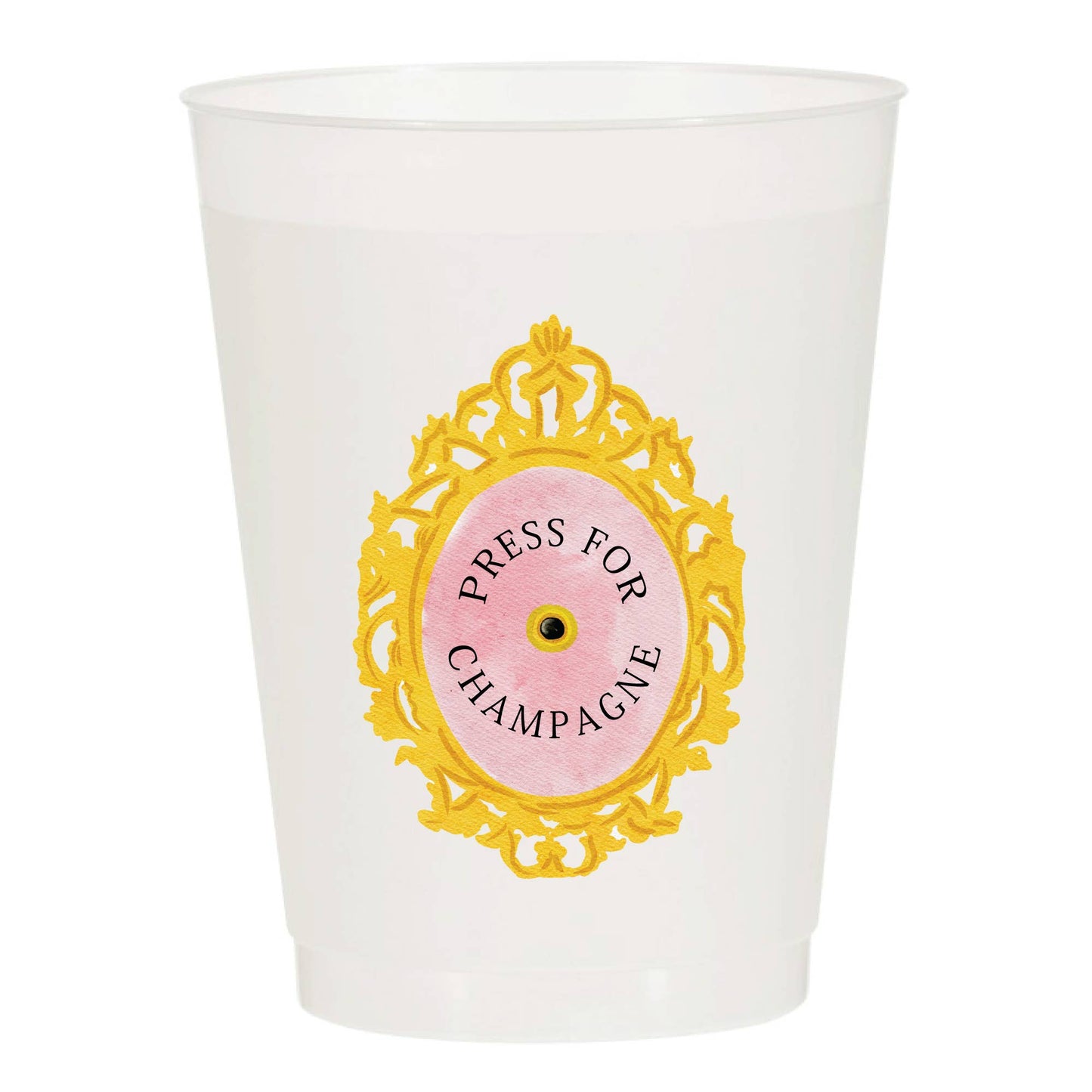 "Press for Champagne" Frosted Cups