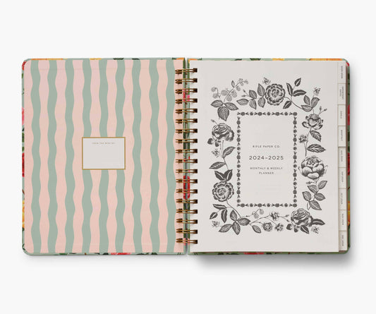 2025 Roses 17-Month Hardcover Spiral Planner | Rifle Paper Co.