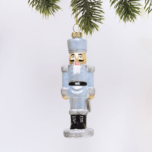 Blue Nutcracker Boxed Glass Ornament