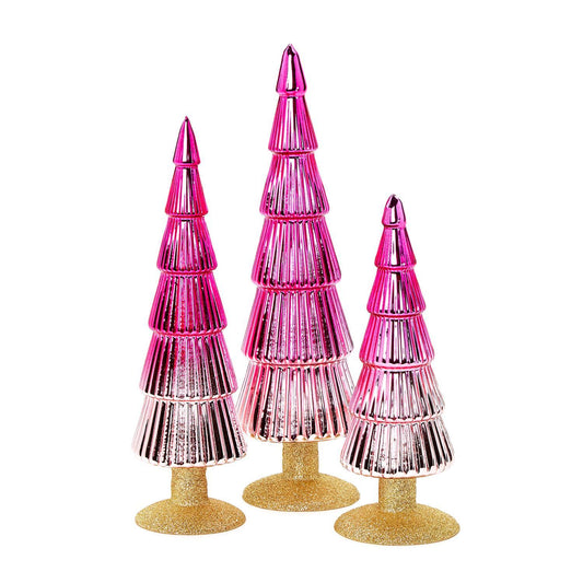 Pink Ombré Glass Christmas Tree