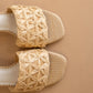 Natural Woven Raffia Block Heel