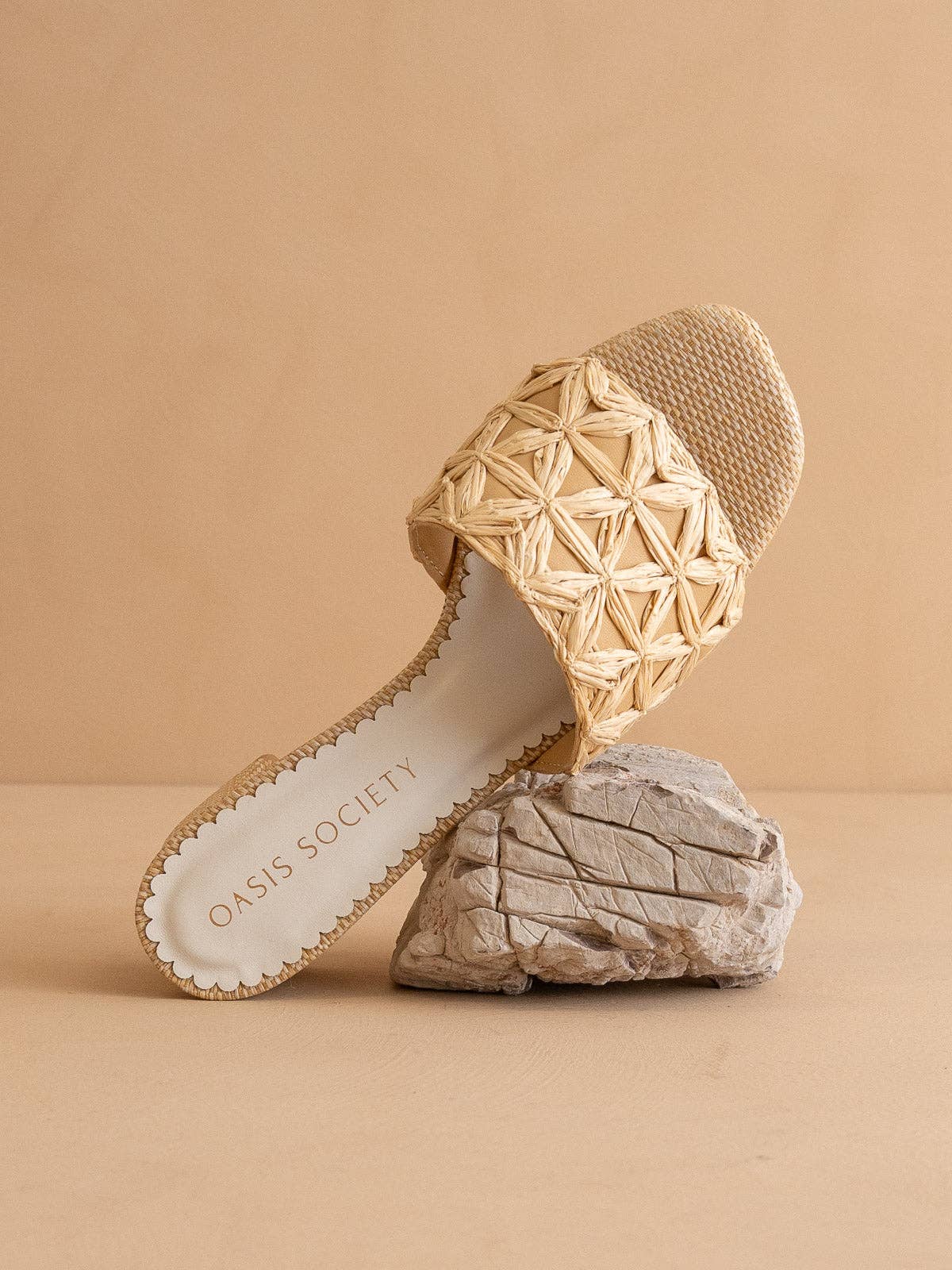 Natural Woven Raffia Block Heel