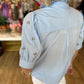 "Like a Diamond" Light Blue Jewel Sleeve Blouse