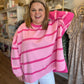 "Strawberry Shortcake" Plus-Size Pink Stripe Sweater