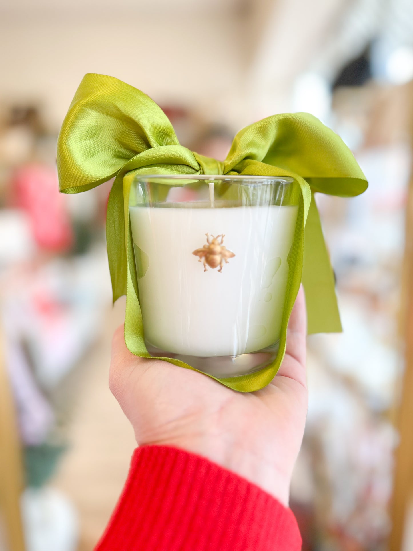 Chartreuse & Gold Classic Bee Candle