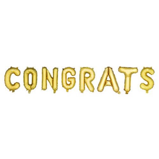 "Congrats"' Gold Foil Balloon Banner