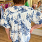 "Days of Yore" Curvy Blue Toile Top