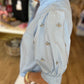 "Like a Diamond" Light Blue Jewel Sleeve Blouse