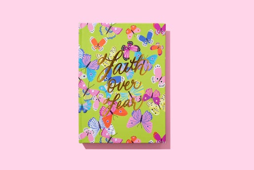 "Faith Over Fear" Butterfly Spiritual Notebook