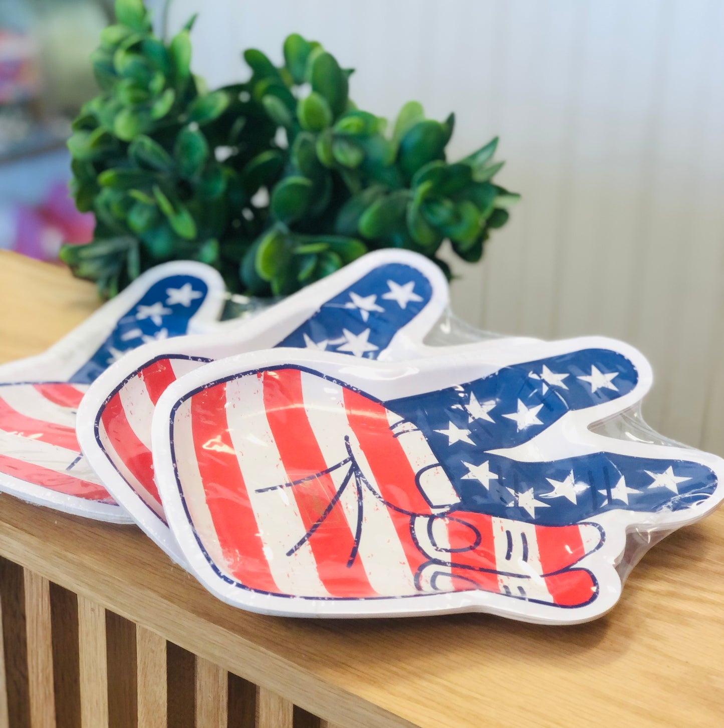 "Peace" American Flag Hand Plate