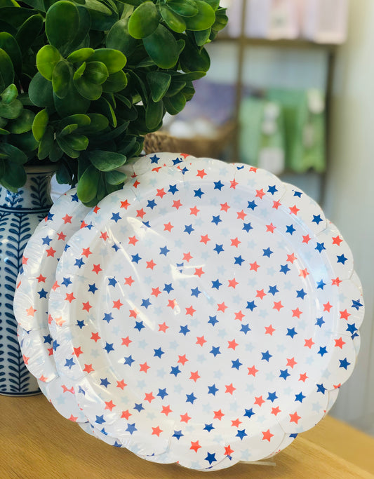 Scattered Stars 4th of July Paper Plate