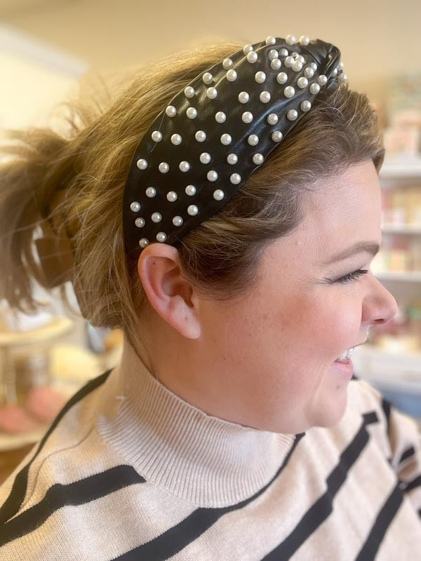 Pearl & Leather Headband