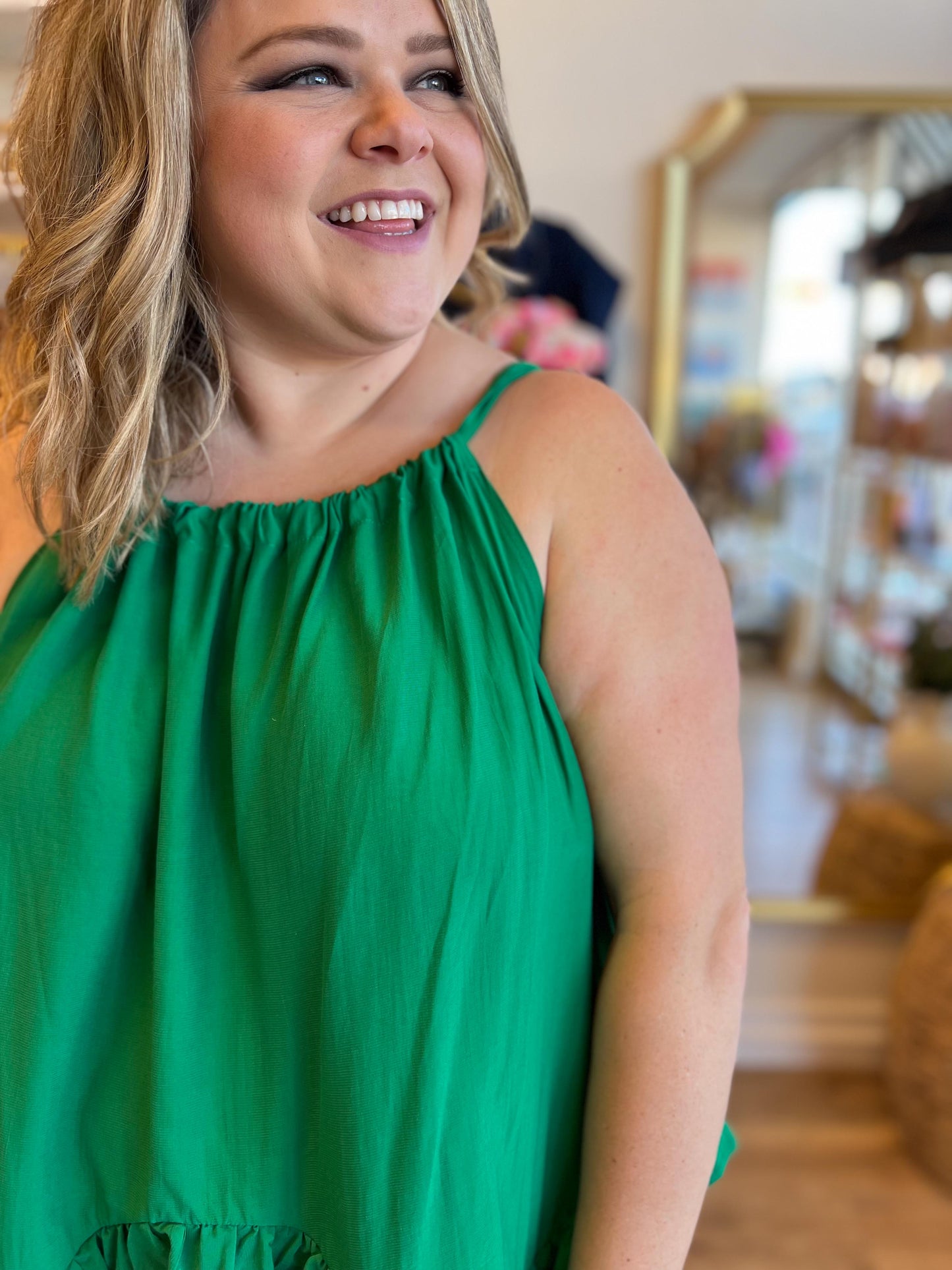 "Feelin' Lucky" Green Halter Top