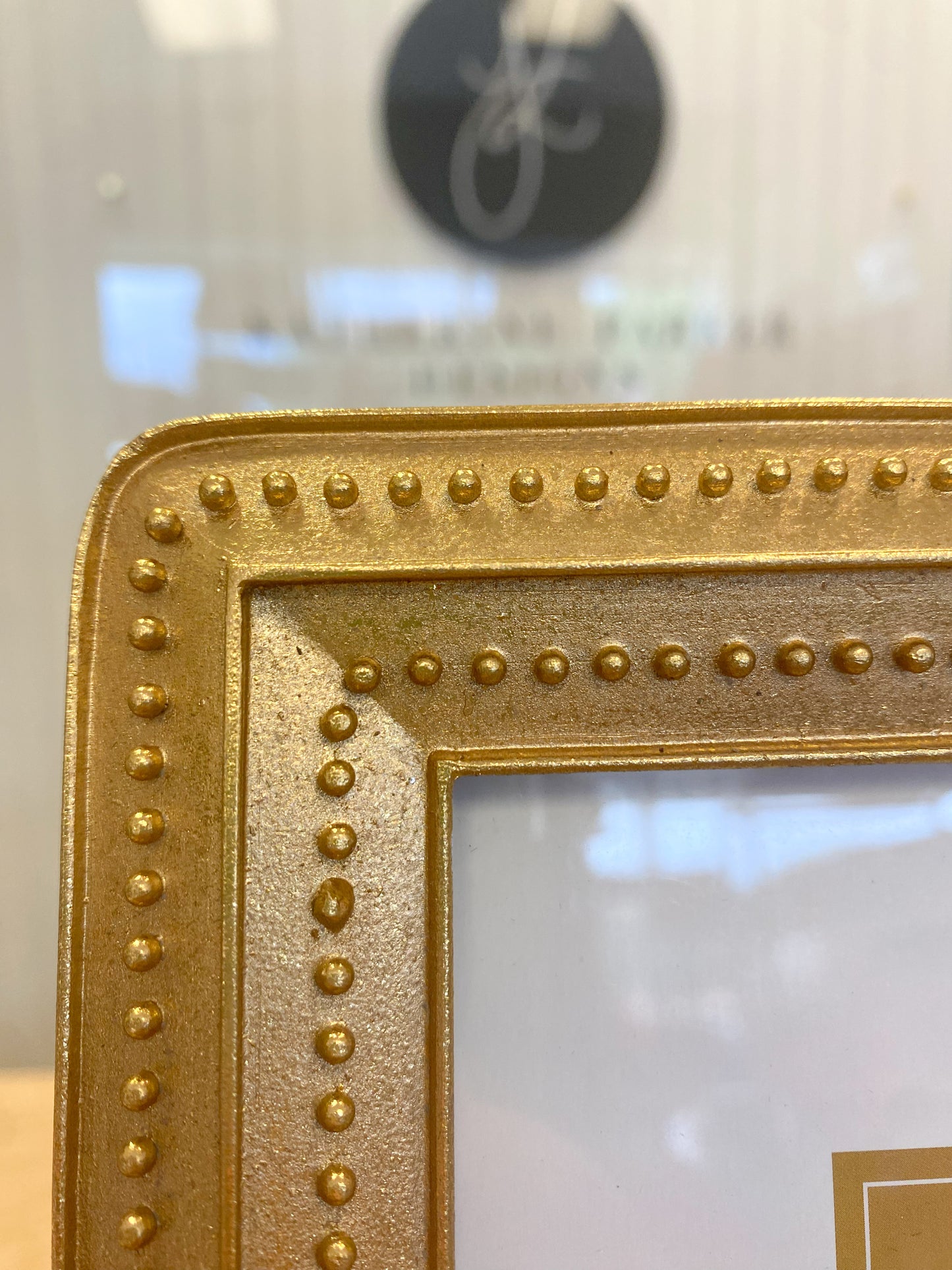 Gold Beaded Picture Frame