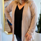 "Kissed by Cashmere" Lightweight Taupe Cardigan