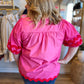 "Sweet Springtime" Pink & Red Ric Rac Tunic Top