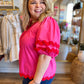 "Sweet Springtime" Pink & Red Ric Rac Tunic Top