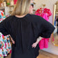 "Chic + Sleek" Curvy Black V-Neck Top