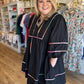 "Hey there, Pumpkin" Plus-Size Black Contrast Trim Dress