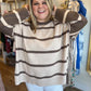 "I'll Have the Tiramisu" Plus-Size Mocha Stripe Sweater