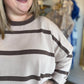 "I'll Have the Tiramisu" Plus-Size Mocha Stripe Sweater