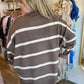 "I'll Have the Tiramisu" Plus-Size Mocha Stripe Sweater