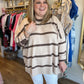 "I'll Have the Tiramisu" Plus-Size Mocha Stripe Sweater