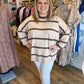 "I'll Have the Tiramisu" Plus-Size Mocha Stripe Sweater