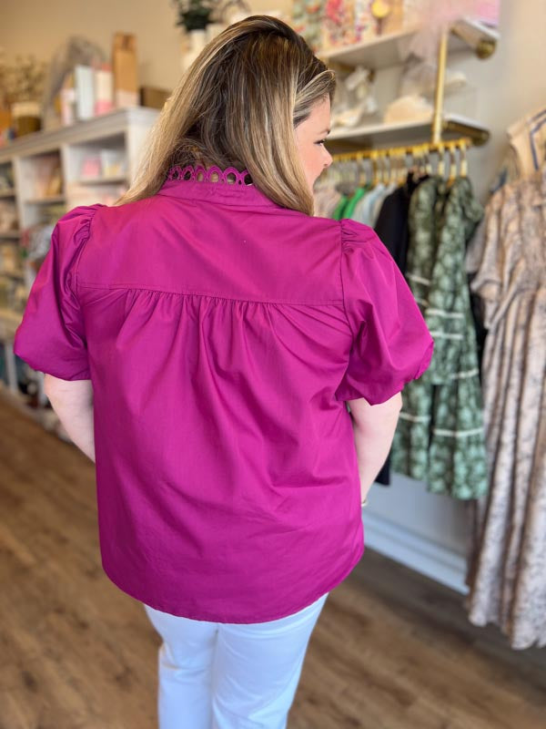 "Merry Memories" Magenta Lace Blouse