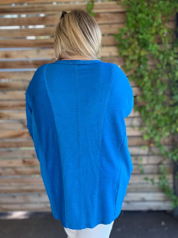 "No Summer Blues" Plus Size Dolman Sleeve Top