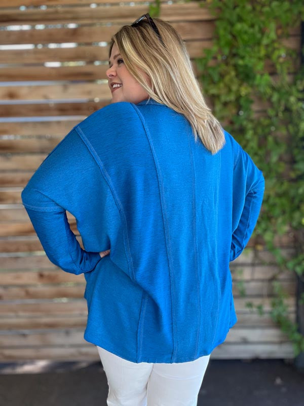 "No Summer Blues" Plus Size Dolman Sleeve Top