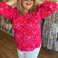 "Rosey Posey" Plus-Size Red and Pink Button Blouse