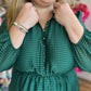 "Wildest Dreams" Forest Green Plus-Size Button Dress