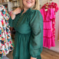 "Wildest Dreams" Forest Green Plus-Size Button Dress