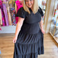 "Meet Me at Midnight" Plus-Size Black Tiered Maxi Dress