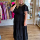 "Meet Me at Midnight" Plus-Size Black Tiered Maxi Dress