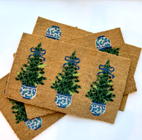 Fancy & Festive Tree Door Mat