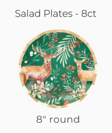 Christmas Forest Wavy Paper Salad Plate