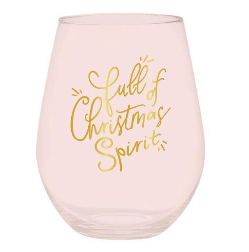 "Full of Christmas Spirit" Jumbo Wine Glass