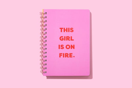 "This Girl is on Fire" Pink & Red Spiral Notebook