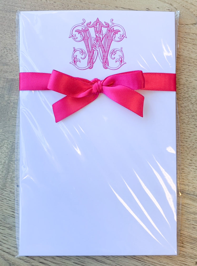 Vintage Letter Initial Notepad