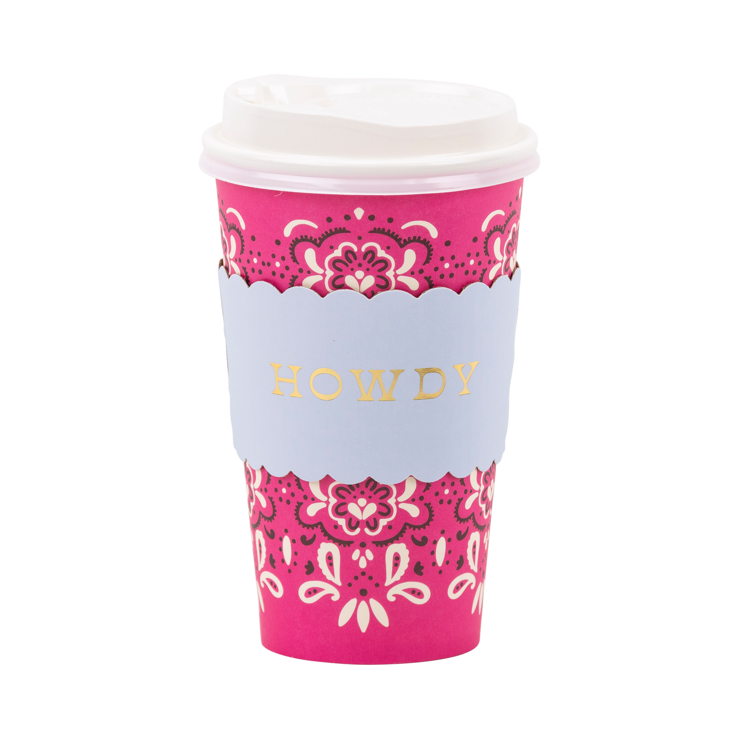 "Howdy" Cowgirl Pink Bandana To Go Cups